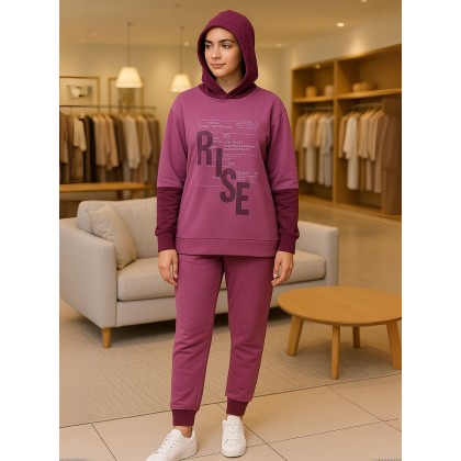 بجامة نسائية مُكونة من قطعتين لون بنفسجي