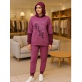 بجامة نسائية مُكونة من قطعتين لون بنفسجي