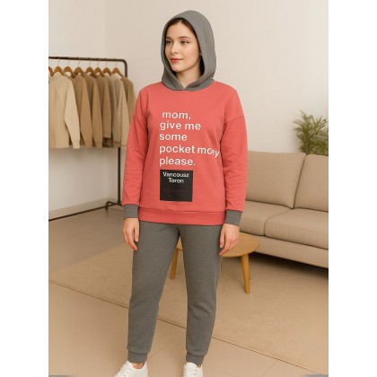 بجامة نسائية مُكونة من قطعتين لون بطيخي وسكني