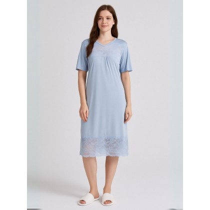 فستان بيتي صيفي للنساء لون أزرق فاتح