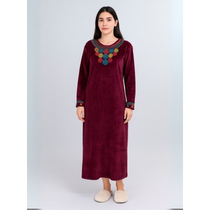 دشداشة فرو نسائية لون خمري