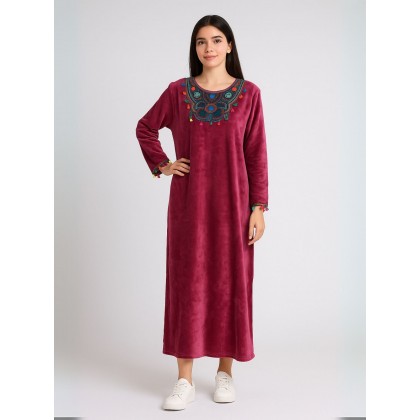 دشداشة فرو نسائية لون بنفسجي