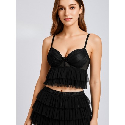 طقم لانجري لون أسود One Size