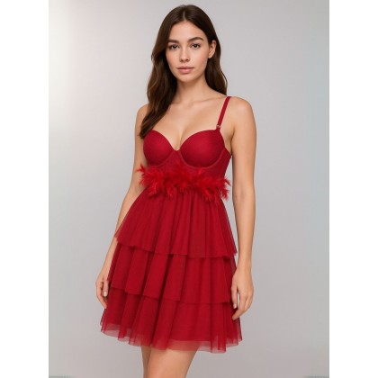 طقم لانجري لون خمري One Size