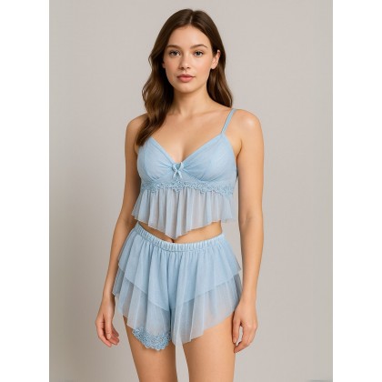 طقم لانجري لون أزرق One Size