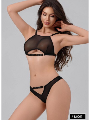 لانجري قطعتين للنساء لون أسود