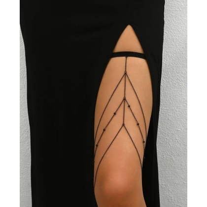 اكسسوار للفخد بتصميم خلخال للنساء لون فضي