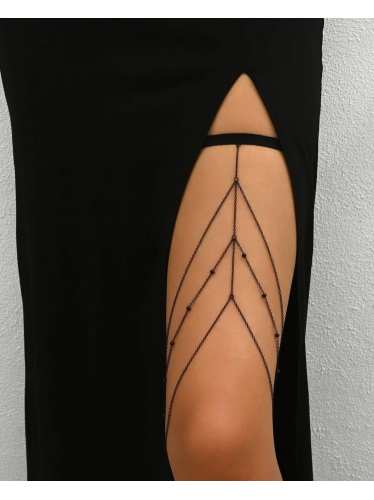 اكسسوار للفخد بتصميم خلخال للنساء لون فضي