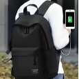 حقيبة ظهر لابتوب عصرية للرجال متعددة الاستخدامات وذات سعة كبيرة - مع مدخل شحن USB لشحن جوالك في أي وقت - لون أسود- ماركة Fashion