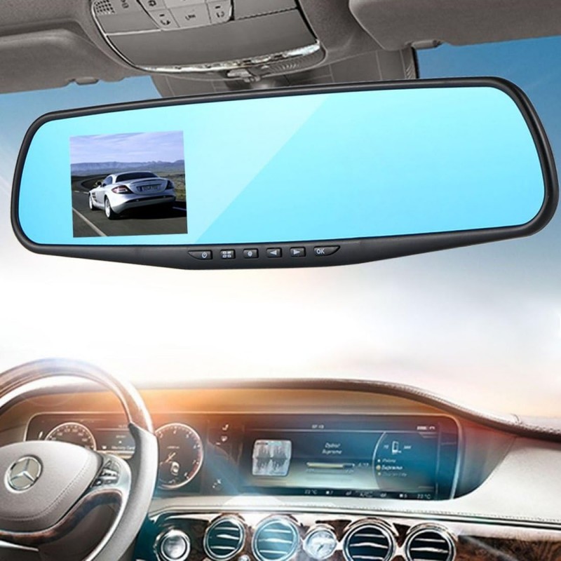 Car DVR Rear view Mirror Video Recorder-مراي وسط للمركبة مع شاشة وكاميرا خلفية