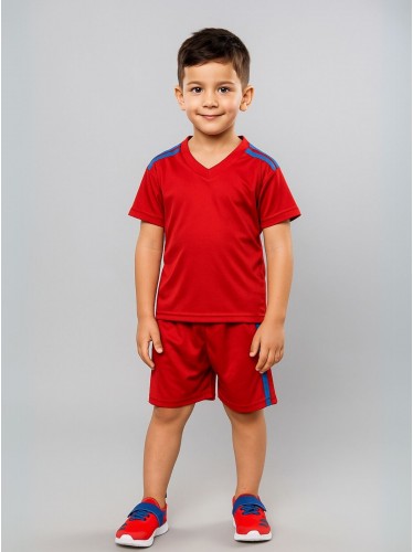 طقم رياضي (تيشيرت وشورت) للأطفال لون خمري