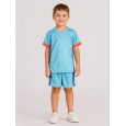 طقم رياضي (تيشيرت وشورت) للأطفال لون أزرق سماوي وكحلي