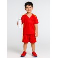طقم رياضي (تيشيرت وشورت) للأطفال لون أحمر وأصفر فسفوري