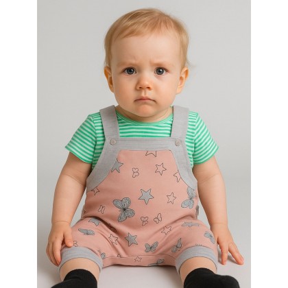 طقم بيبي تيشيرت وأفرهول للأطفال