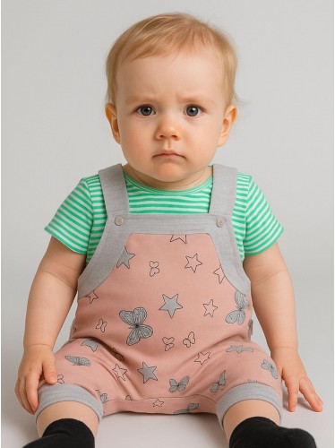 طقم بيبي تيشيرت وأفرهول للأطفال