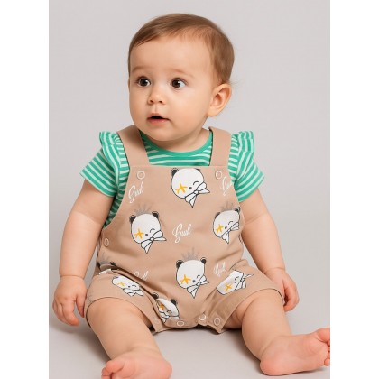 طقم بيبي تيشيرت وأفرهول للأطفال