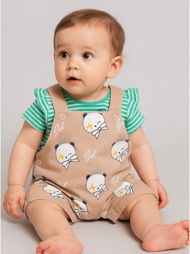 طقم بيبي تيشيرت وأفرهول للأطفال