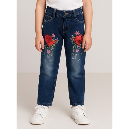 بنطلون جينز للأطفال لون كحلي