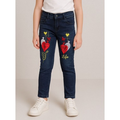 بنطلون جينز للأطفال لون كحلي