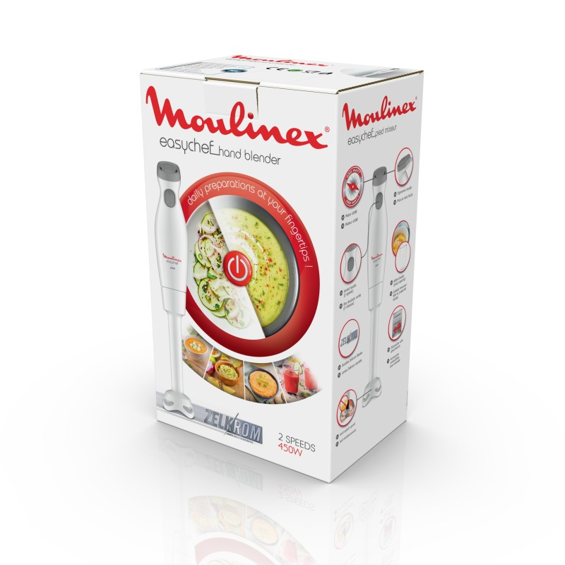 خلاط يدوي ايزي شيف 450 واط لون ابيض- Moulinex Easychef DD45A110 Hand Blender White