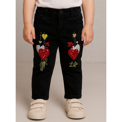 بنطلون جينز للأطفال لون أسود