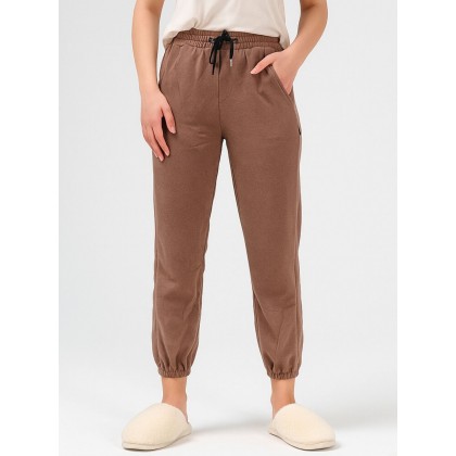 بنطلون فيليز مبطن بأرجل مطاطية للنساء لون بني