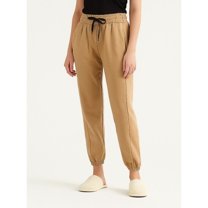 بنطلون فيليز مبطن بأرجل مطاطية للنساء لون بيج