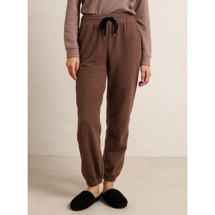 بنطلون فيليز مبطن مع خط بأرجل مطاطية للنساء لون بني