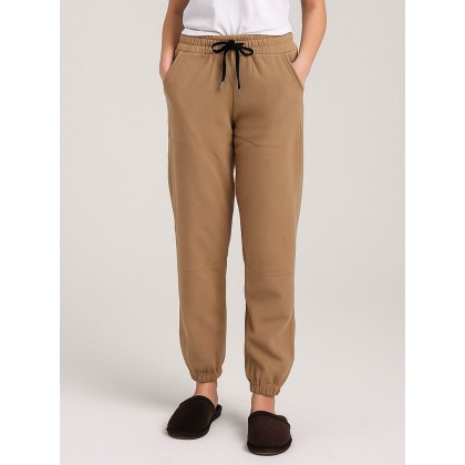 بنطلون فيليز مبطن مع خط بأرجل مطاطية للنساء لون بيج