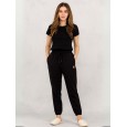 بنطلون فيليز مبطن بأرجل مطاطية للنساء لون أسود