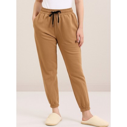 بنطلون فيليز مبطن بأرجل مطاطية للنساء لون بيج