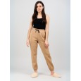 بنطلون فيليز مبطن مع خط بأرجل مطاطية للنساء لون بيج