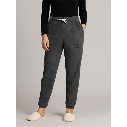 بنطلون بوي فريند كورد روي للنساء لون رمادي غامق