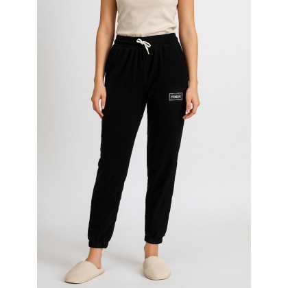 بنطلون بوي فريند كورد روي للنساء لون أسود