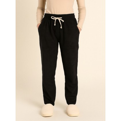 بنطلون مبطن ستريت كورد روي للنساء لون أسود