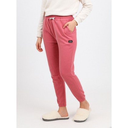 بنطلون فليز أرجل مطاطية للنساء لون زهري