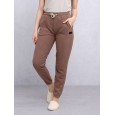 بنطلون فليز أرجل مطاطية للنساء لون بني