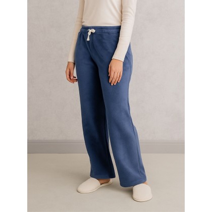 بنطلون فرو بتصميم أرجل عريضة للنساء لون أزرق