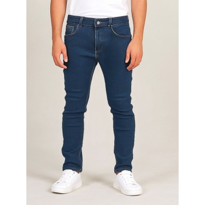 بنطلون جينز شبابي بتصميم سكيني للرجال لون أزرق