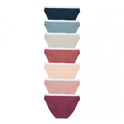 طقم داخلي نسائي قطن من milk مكون من 7 قطع بألوان متعددة