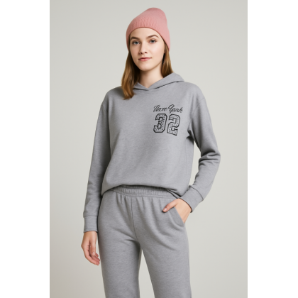 طقم خريفي قطعتين لون رمادي