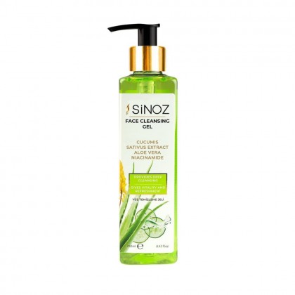 Sinoz Face Cleansing Gel with Aloe Vera 250ml - جل سينوز لتنظيف الوجه وتنقيته مضاد لحب الشباب والرؤوس السوداء 250 مل