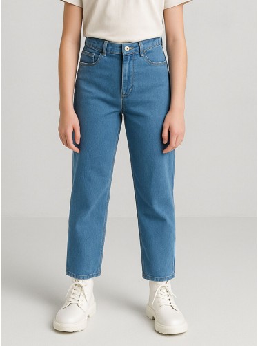 بنطلون جينز محير بناتي عريض