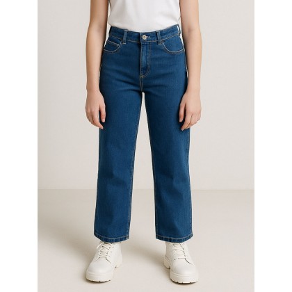 بنطلون جينز محير بناتي عريض