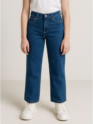 بنطلون جينز محير بناتي عريض