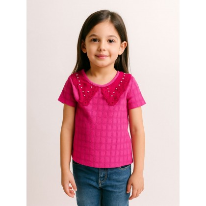 بلوزة بناتي لون فوشي