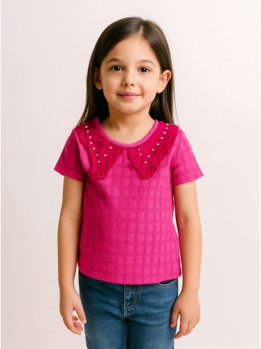 بلوزة بناتي لون فوشي