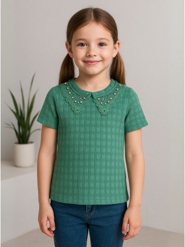 بلوزة بناتي لون زيتي