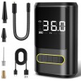 منفاخ عجلات السيارة والدراجة والكرات محمول وذكي ببطارية قابلة للشحن مع شاشة رقمية - Car Air Pump atj-8466