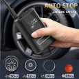 منفاخ عجلات السيارة والدراجة والكرات محمول وذكي ببطارية قابلة للشحن مع شاشة رقمية - Car Air Pump atj-8466